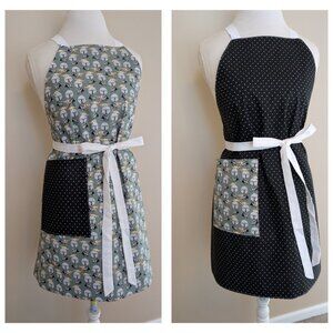 NWT Handmade Reversible Apron - Star Wars Grogu and polka dots - One Size - OOAK